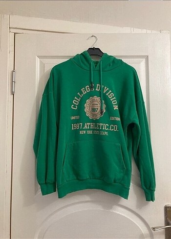 s Beden Yeşil Kapüşonlu Oversize Sweatshirt