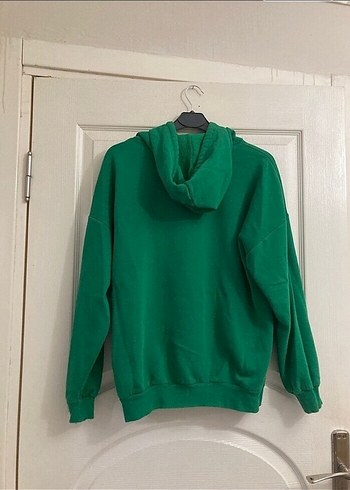 Diğer Yeşil Kapüşonlu Oversize Sweatshirt