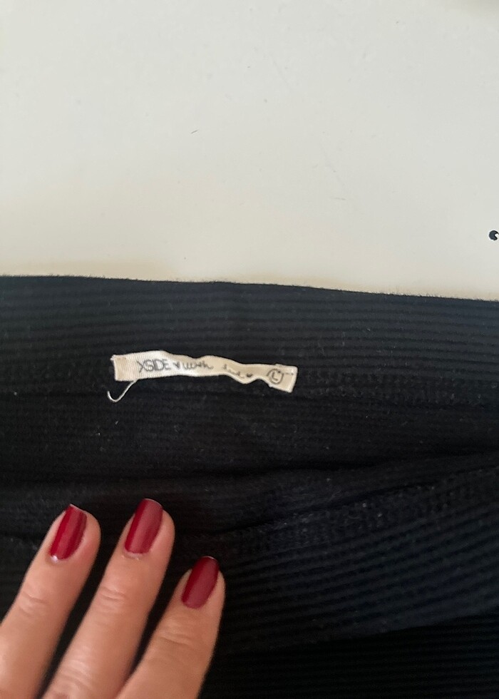 Lc waikiki mini streç siyah fitilli etek - Görsel 2