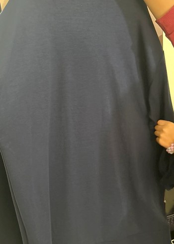 Düğmeli Yaka Detaylı Mavi Hamile Gömleği - Görsel 3