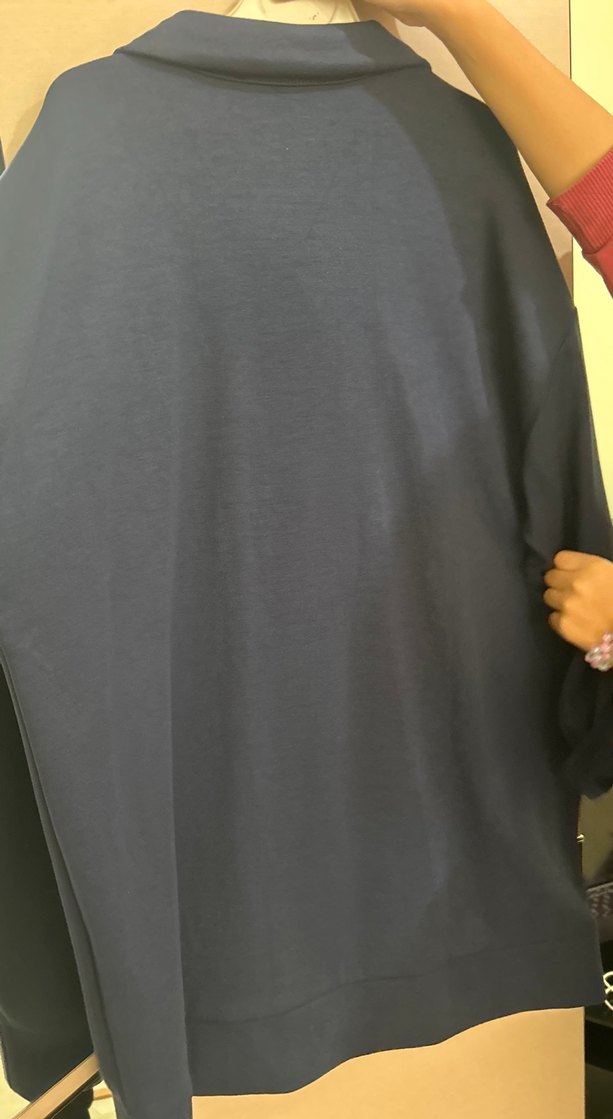 Düğmeli Yaka Detaylı Mavi Hamile Gömleği - Görsel 3