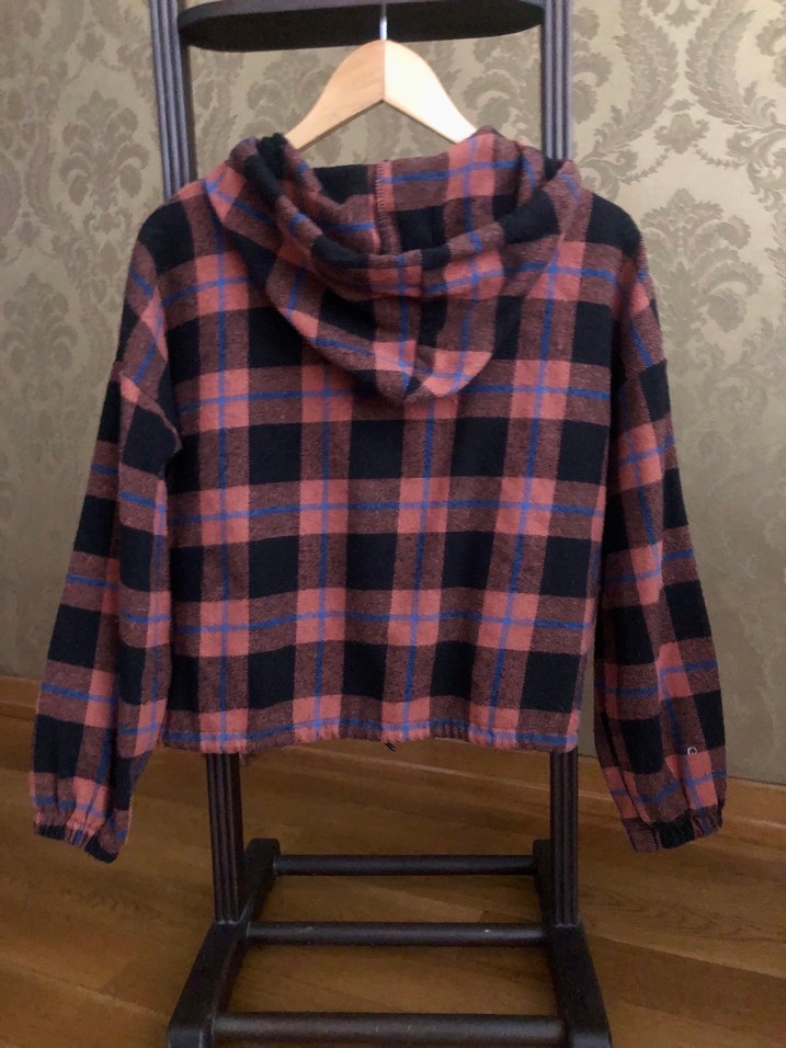 Kapüşonlu Oduncu Gömleği Kadın - Görsel 2