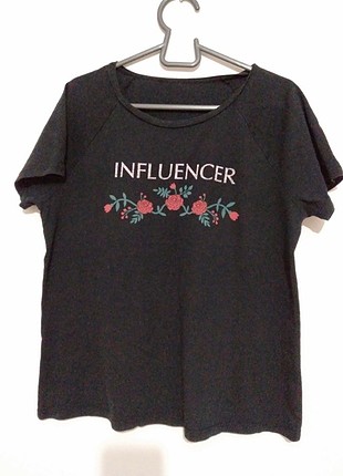 Siyah koton t-shirt