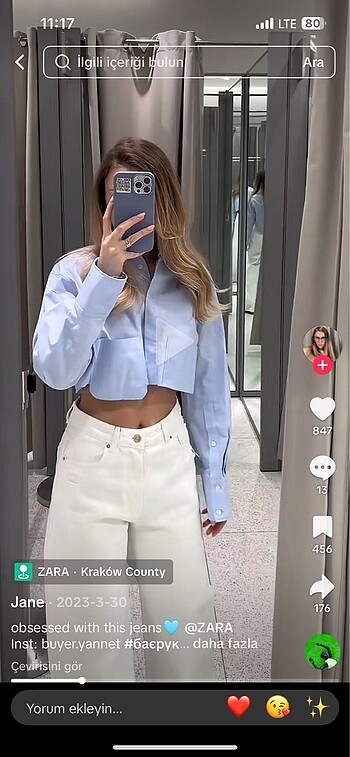 Zara crop gömlek