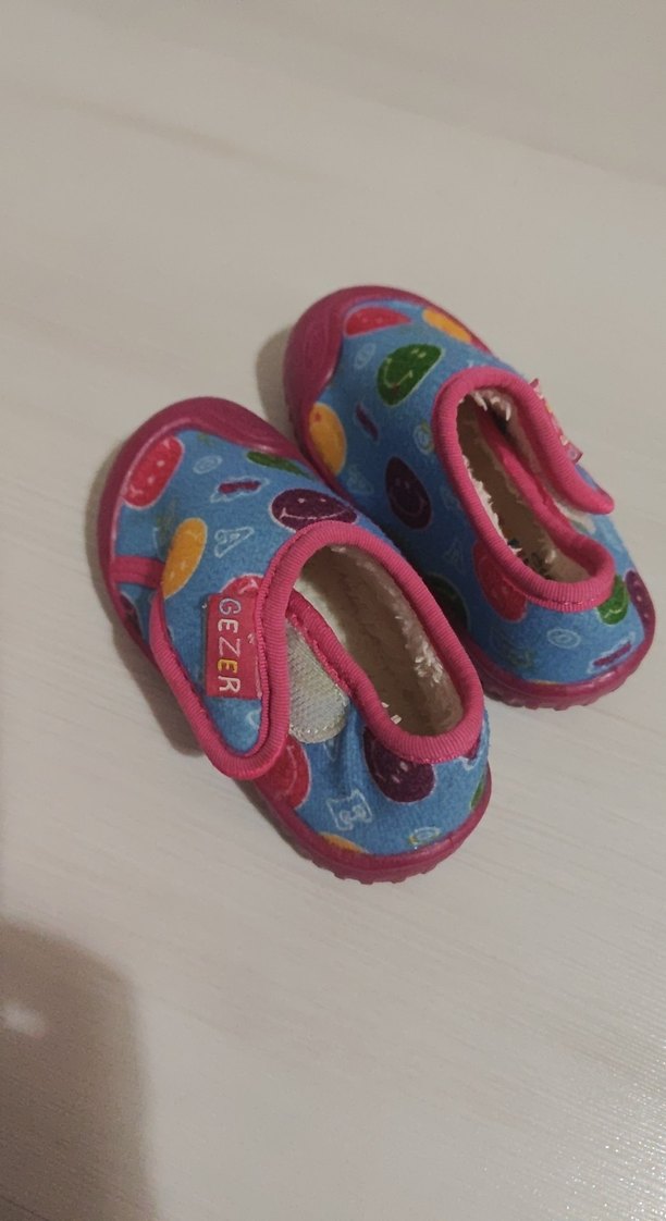 Renkli yapışkanlı Kız Çocuk Ev Terliği - Görsel 2