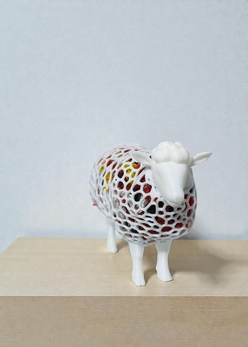 içi plastik dolgulu renkli koyun dekorasyon - Görsel 2