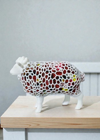 içi plastik dolgulu renkli koyun dekorasyon - Görsel 3