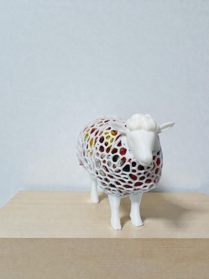 içi plastik dolgulu renkli koyun dekorasyon - Görsel 2