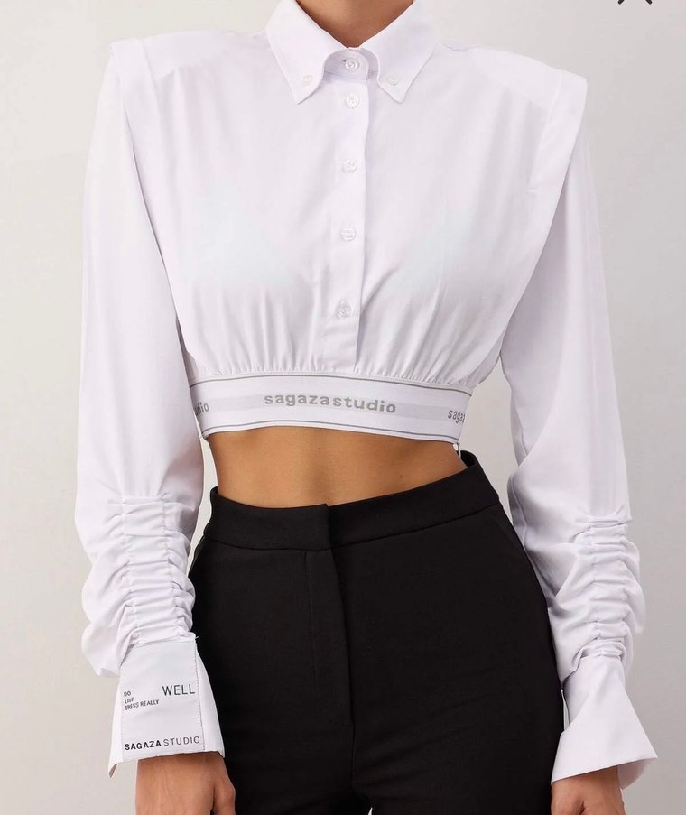 Beyaz Düğmeli Kadın Gömlek - Görsel 2