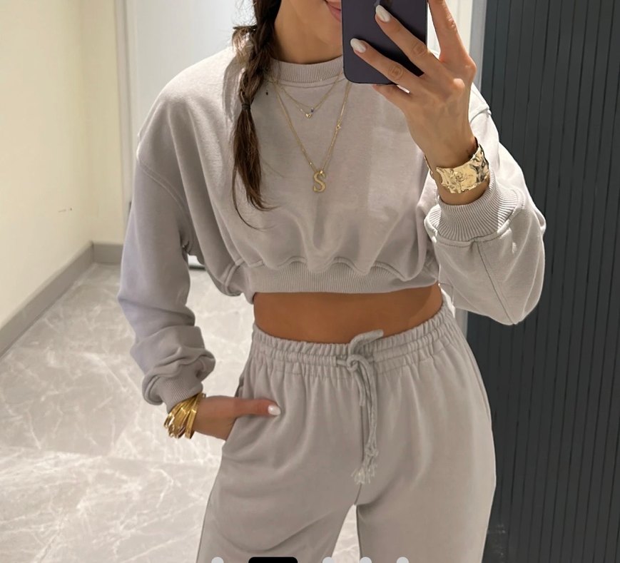 Gri Kadın Eşofman Takımı İki İplik - Görsel 2