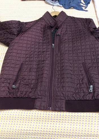 54 Beden bordo Renk Bordo Fermuarlı Erkek Mont Sarar