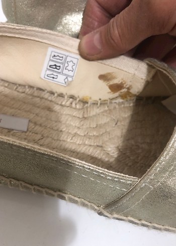 Altın Deri Dolgu Topuk Espadril yargıcı - Görsel 8