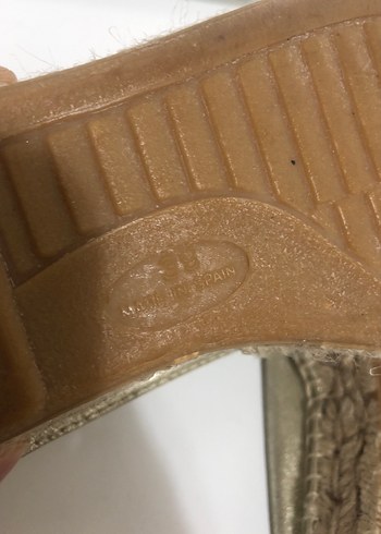 Altın Deri Dolgu Topuk Espadril yargıcı - Görsel 6