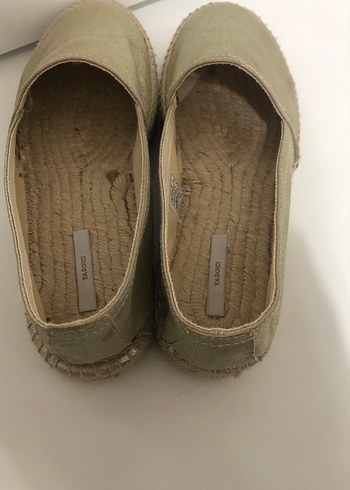 Altın Deri Dolgu Topuk Espadril yargıcı - Görsel 4