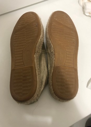 Altın Deri Dolgu Topuk Espadril yargıcı - Görsel 7