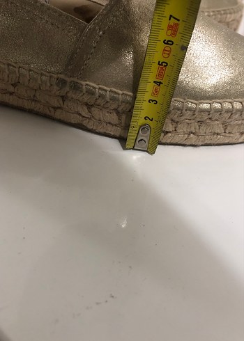 Altın Deri Dolgu Topuk Espadril yargıcı - Görsel 9