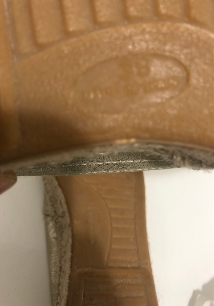 Altın Deri Dolgu Topuk Espadril yargıcı - Görsel 5