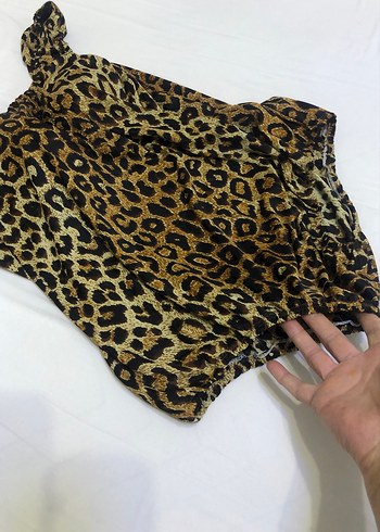 Leopar Desenli mayo ve şortu büyük beden - Görsel 6