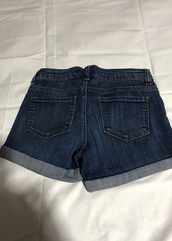 Kadın Koyu Mavi Mini Denim Şort - Görsel 3