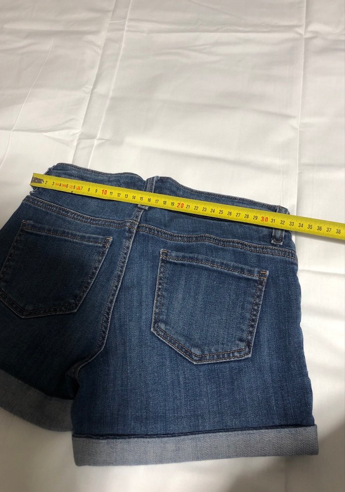 Kadın Koyu Mavi Mini Denim Şort - Görsel 5