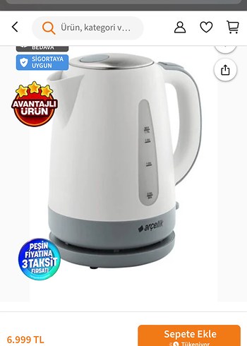 Arçelik Beyaz ve Gri Su Isıtıcı - Görsel 6