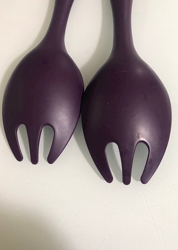 Mor Plastik Salata Maşası 2'li Set tupperware - Görsel 6