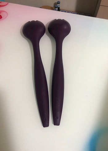 Mor Plastik Salata Maşası 2'li Set tupperware - Görsel 4