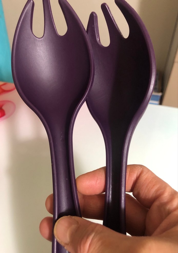 Mor Plastik Salata Maşası 2'li Set tupperware - Görsel 5