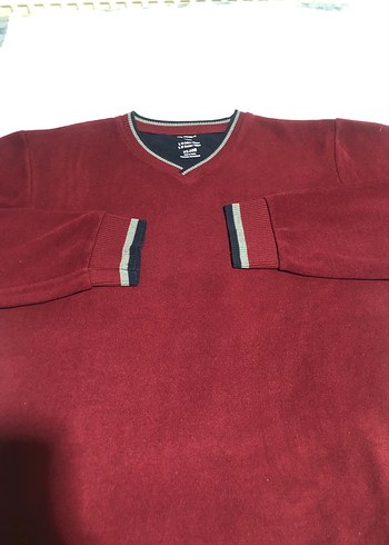 Bordo V Yaka Erkek Triko Kazak - Görsel 5