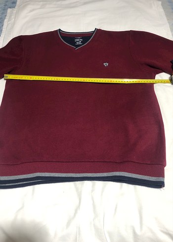 Bordo V Yaka Erkek Triko Kazak - Görsel 6