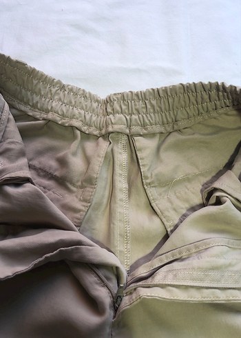 Bej Keten Erkek Pantolon Midi Boy Rahat Kesim - Görsel 8