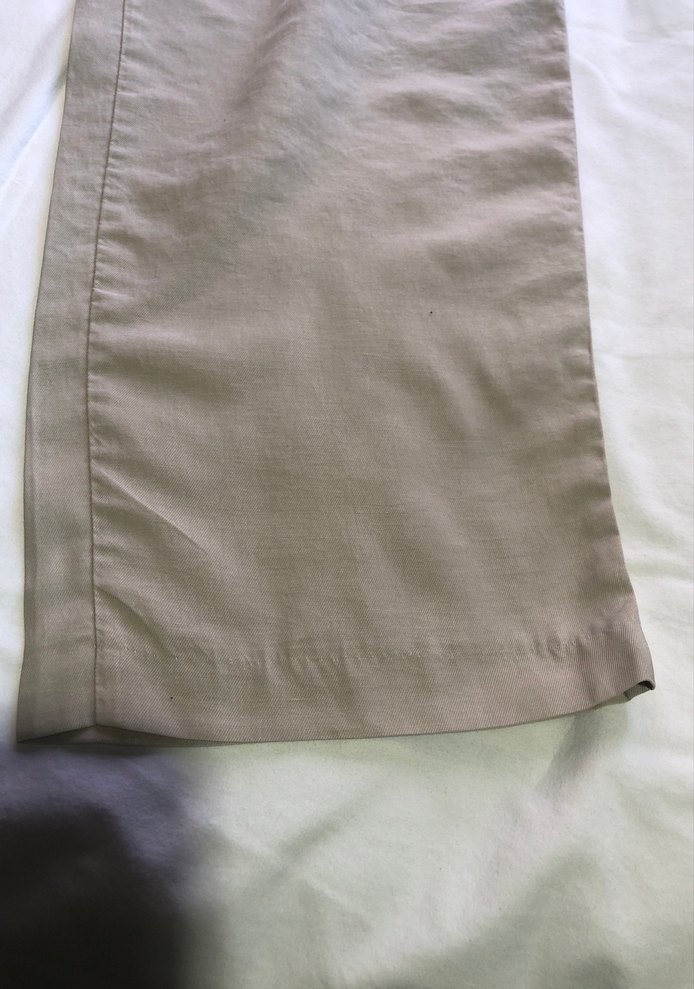 Bej Keten Erkek Pantolon Midi Boy Rahat Kesim - Görsel 3