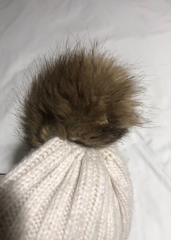 Kürk Detaylı Bej Kadın Bere - Görsel 2