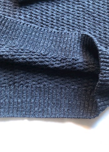 Gri lacivert Erkek Örgü Kazak - Görsel 5