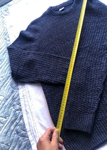 Gri lacivert Erkek Örgü Kazak - Görsel 8