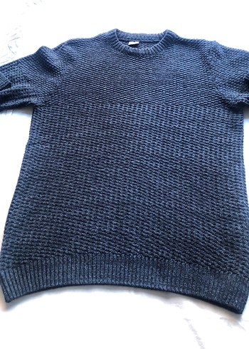 Gri lacivert Erkek Örgü Kazak - Görsel 2