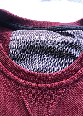 Bordo Erkek Sweatshirt, Bisiklet Yaka, Rahat Kesim - Görsel 2