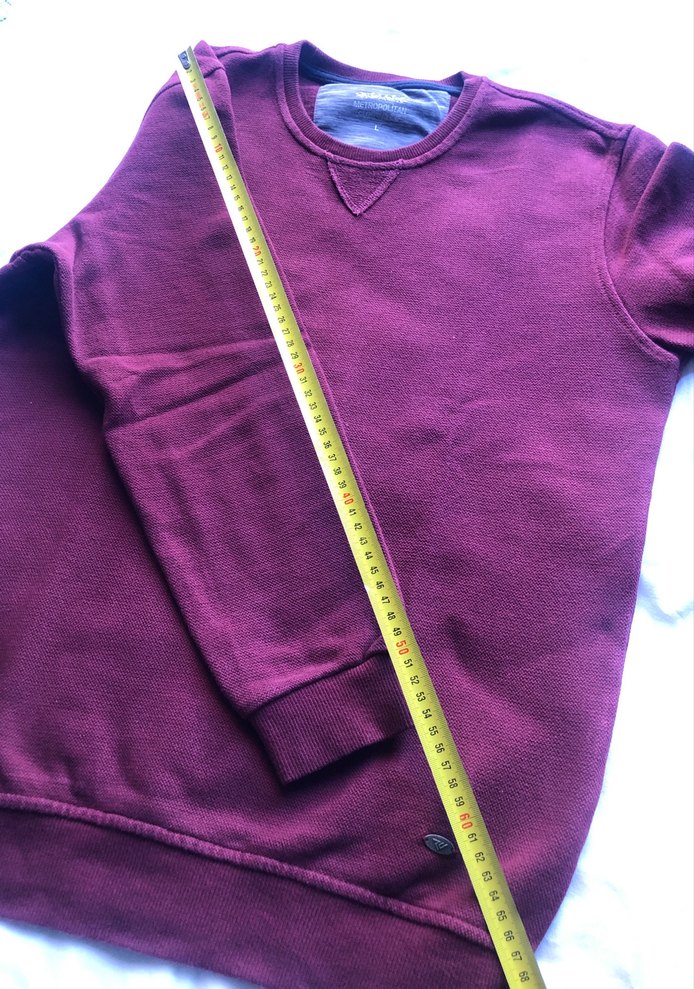 Bordo Erkek Sweatshirt, Bisiklet Yaka, Rahat Kesim - Görsel 5