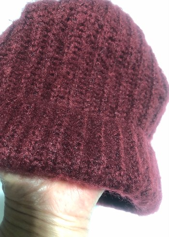 Bordo Kürklü Kadın Bere Mavi marka - Görsel 6