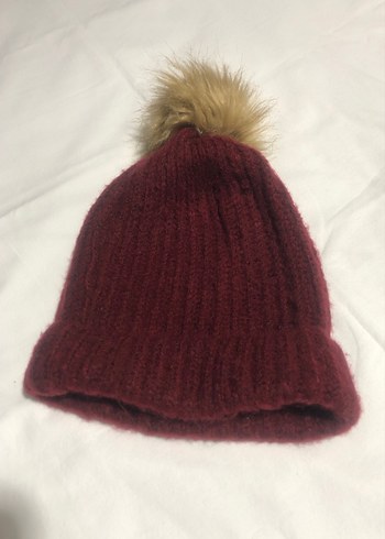 Bordo Kürklü Kadın Bere Mavi marka - Görsel 7