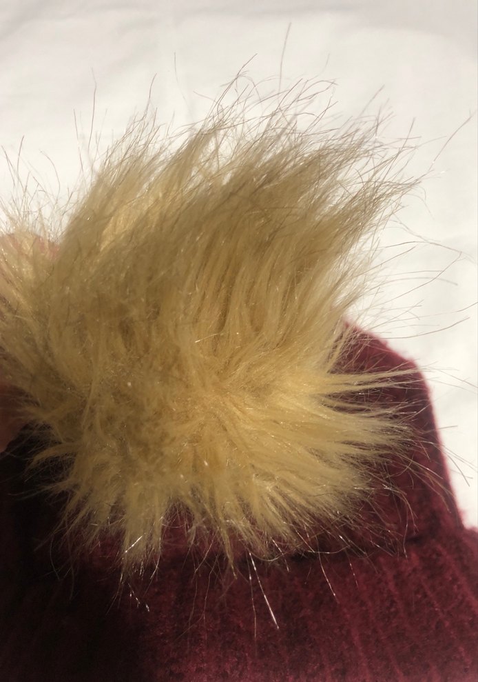 Bordo Kürklü Kadın Bere Mavi marka - Görsel 3