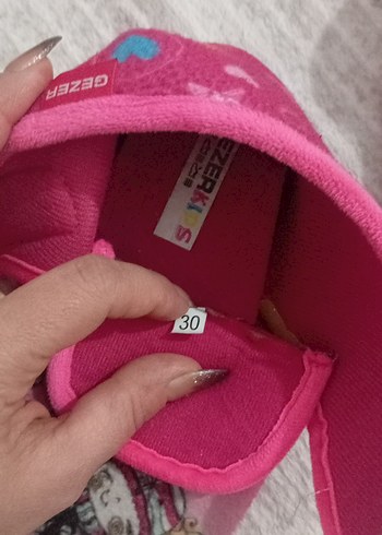 Kız Çocuk Pembe Baskılı Sıcak ev  Terlik pufidik - Görsel 4