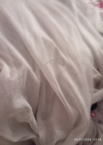 Bohem Tarzı Beyaz Gri Tül Perde - Görsel 4