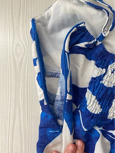 Askılı midi elbise - Görsel 6