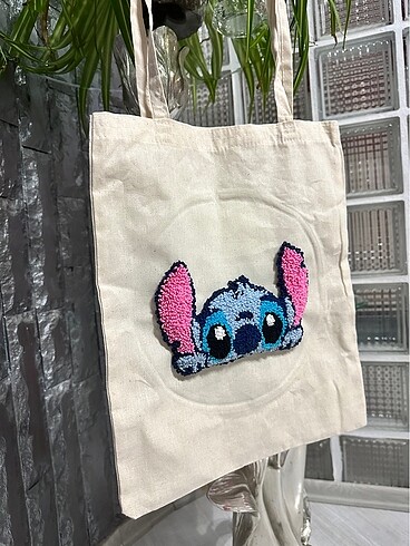  Beden mavi Renk Stitch bez çanta