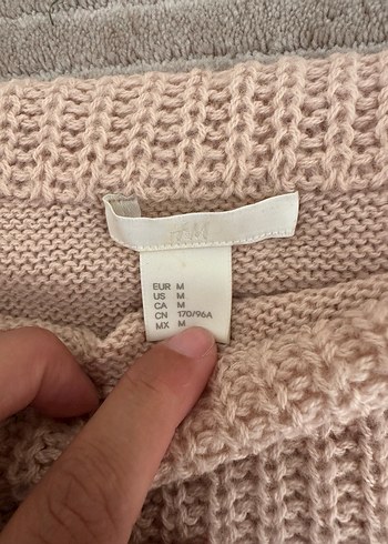H&M Bej Kadın Triko Kayık Yaka Kazak