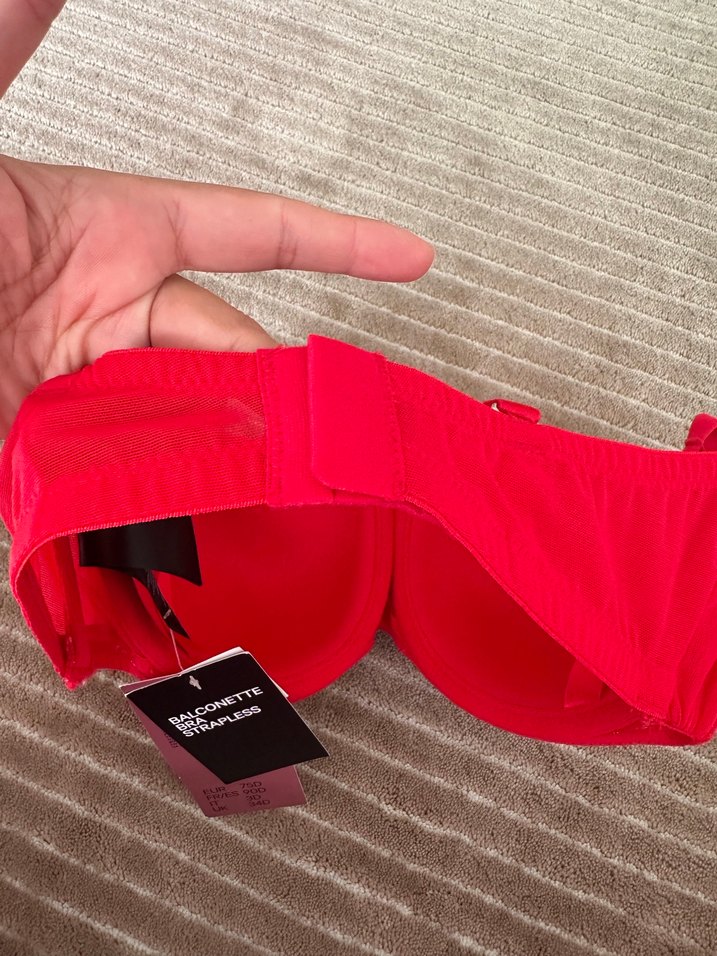 Kırmızı Pilili İpli Kadın sütyen - Görsel 3