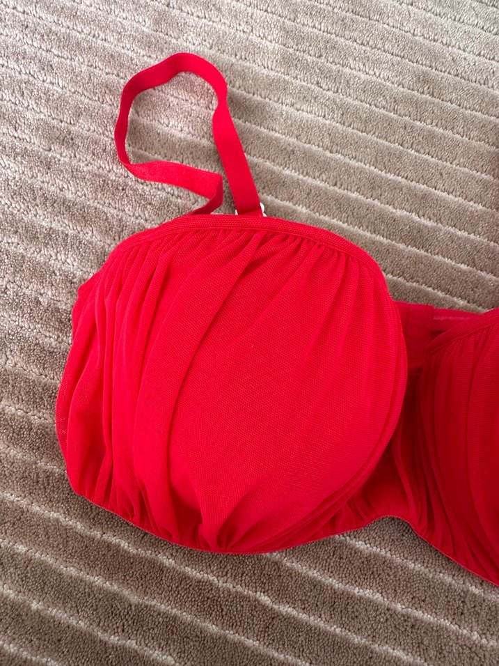 Kırmızı Pilili İpli Kadın sütyen - Görsel 2