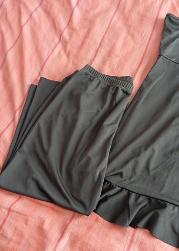 Siyah V Yaka Salaş Uzun Elbise - Görsel 3