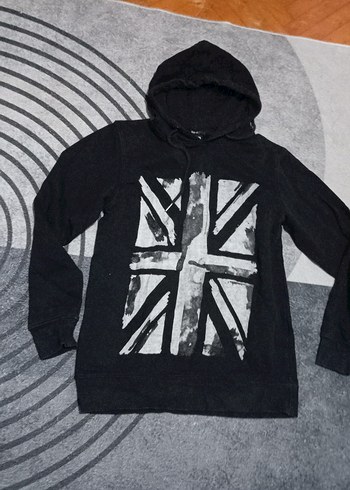 NewYorker Kapüşonlu, Baskılı, Gri Erkek Sweatshirt